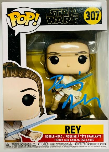 Daisy Ridley Signed Rey Funko Pop #307 Star Wars Jedi BAS Beckett Witnessed COA