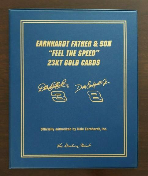 DALE EARNHARDT Father and Son 23KT Gold Cards Danbury Mint - Race Used