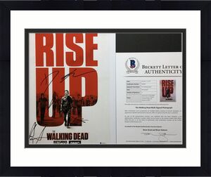 Danai Gurira Norman Reedus Andrew Lincoln Riggs Signed 11x14 Photo BAS A06963