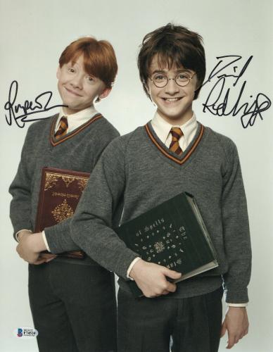 Daniel Radcliffe Rupert Grint Signed Auto Harry Potter 11x14 Beckett Bas Coa B
