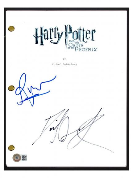 Daniel Radcliffe Rupert Grint Signed Harry Potter Order Phoenix Script BAS COA