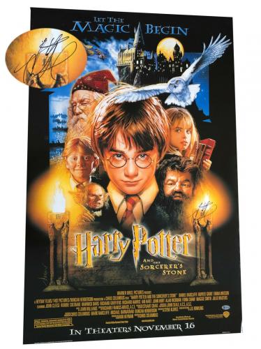 Daniel Radcliffe Signed Auto Harry Potter Fs Movie Poster Beckett Bas Coa 14