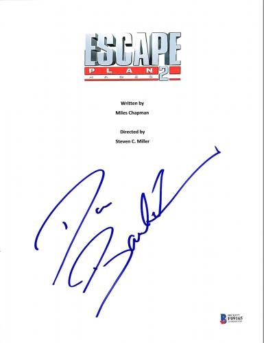 Dave Bautista Signed Escape Plan 2 Movie Script Cover BAS #F09165