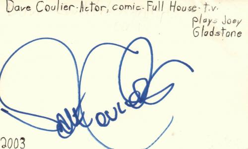 Dave Coulier Actor Comic Joey Gladstone Full House Autographed Signed Index Card