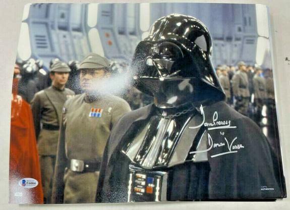 Dave David Prowse Signed Topps Star Wars Darth Vader 11x14 Photo Beckett BAS 2