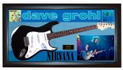 Dave Grohl Autographed Foo Fighters Guitar UACC RD AFTAL COA PSA + Display