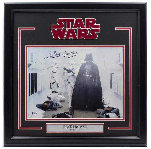 Dave Prowse Signed Framed 11x14 Star Wars Darth Vader Photo BAS F44434