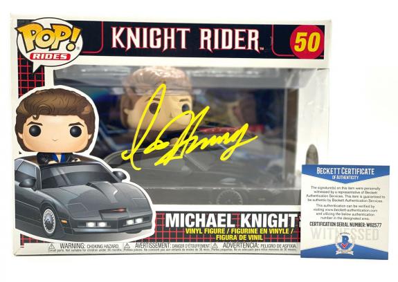 David Hasselhoff Michael Knight Signed Knight Rider Funko Pop Auto Beckett 12