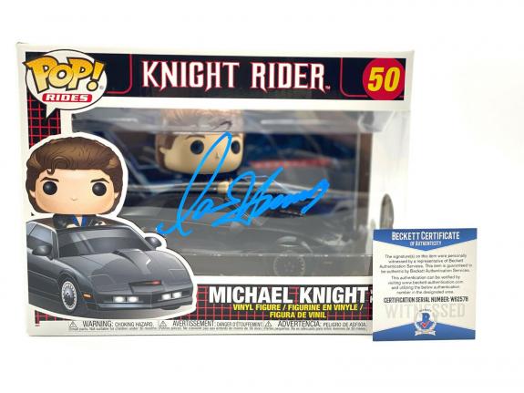 David Hasselhoff Michael Knight Signed Knight Rider Funko Pop Auto Beckett Coa 7
