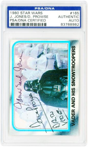 David Prowse and James Earl Jones Star Wars Autographed 1980 Topps Empire Strikes Back #165 PSA Authenticated Card