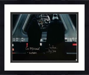 David Prowse/ Ian McDiarmid Signed Star Wars 16x20 with Death Star - JSA W Auth