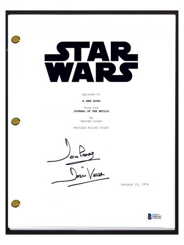 David Prowse Signed Autograph Star Wars A New Hope Script Screenplay Beckett COA