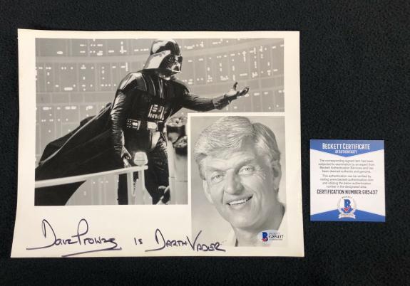 David Prowse Signed Star Wars Darth Vader 1980's Promo 8x10 Photo Beckett COA