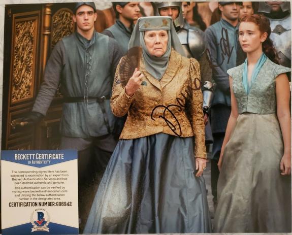 Diana Rigg Signed Game Of Thrones Autographed Bas Beckett Coa Color Photo