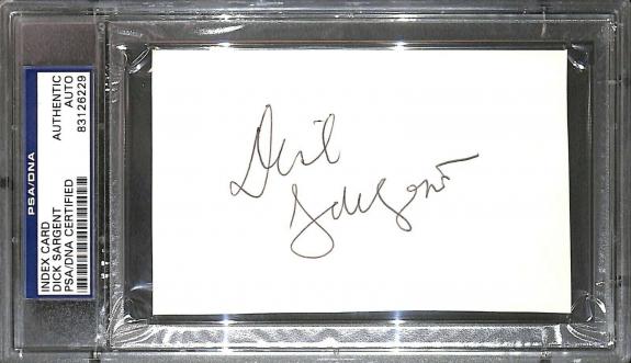 Dick Sargent Signed 3x5 Index Card PSA/DNA COA Operation Petticoat Bewitched TV
