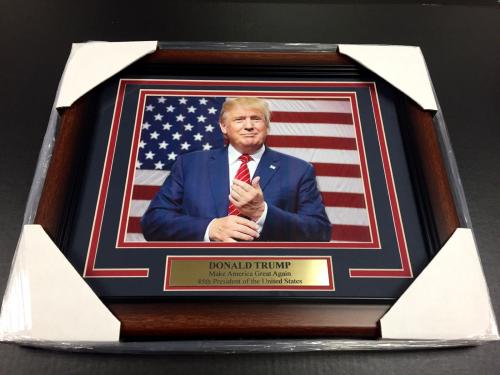 DONALD TRUMP 45TH US PRESIDENT MAKE AMERICA GREAT AGAIN FRAMED 8x10 PHOTO