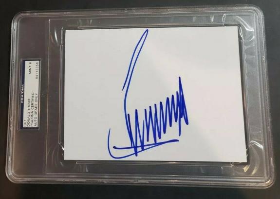 Donald Trump Signed Cut Huge 5x7 PSA DNA Mint 9 Autograph President Check It Out
