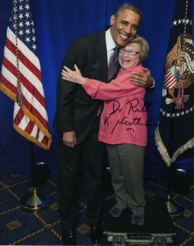 Dr Ruth Westheimer Signed Autograph 8x10 Photo - W/ President Barack Obama A