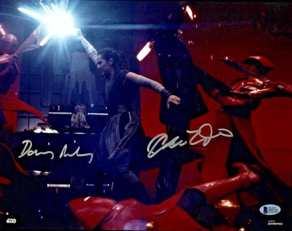 Driver & Ridley Signed Star Wars Jedi 11x14 Photo - Kylo Ren Rey Beckett BAS 1