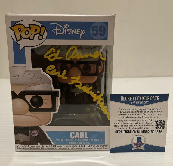 Ed Asner Signed Autographed Carl UP Disney Pixar  Funko Pop 59 Beckett COA 11