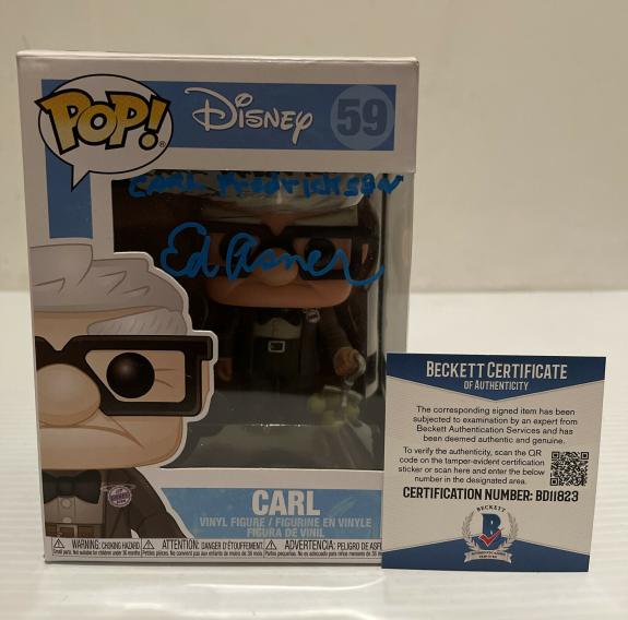Ed Asner Signed Autographed Carl UP Disney Pixar  Funko Pop 59 Beckett COA 13