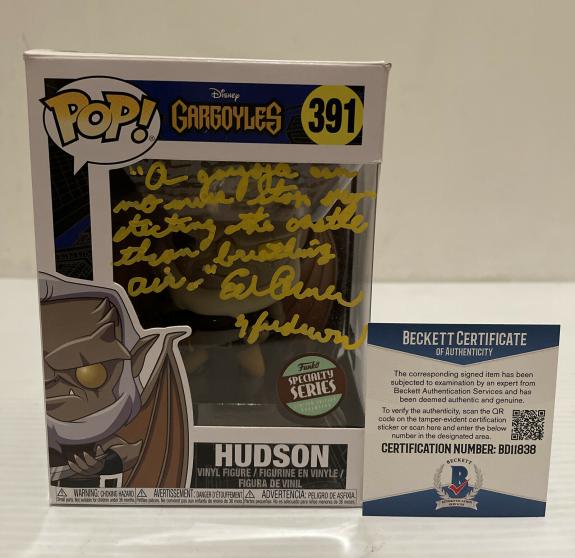 Ed Asner Signed Autographed Hudson Funko Pop 391 Gargoyles Disney Beckett COA 17