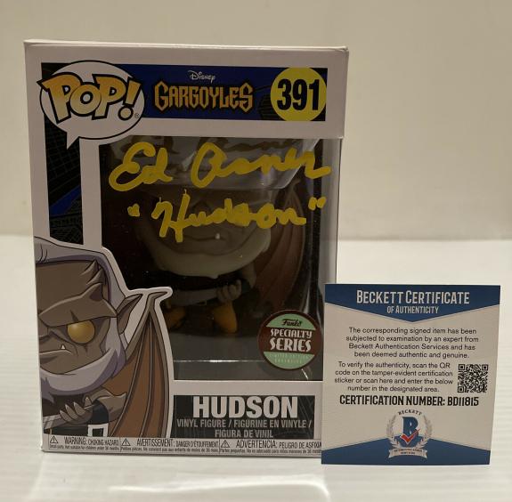 Ed Asner Signed Autographed Hudson Funko Pop 391 Gargoyles Disney Beckett COA 8