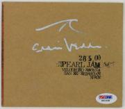 Eddie Vedder Signed Pearl Jam 26 5 00 Velodromo Anoeta Cd Cover PSA/DNA #X01248