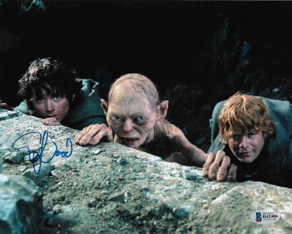 Elijah Wood signed 8x10 Lord of the Rings photo Sam Wise, Gollum 2 BAS COA auto