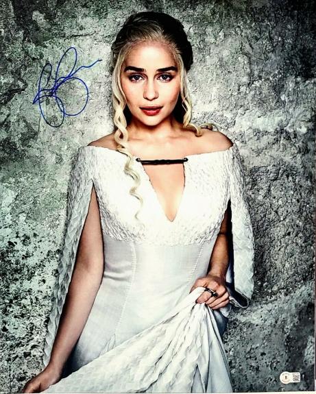 EMILIA CLARKE Signed Auto Game Of Thrones "DAENERYS" 16x20 Photo BAS #BA71757