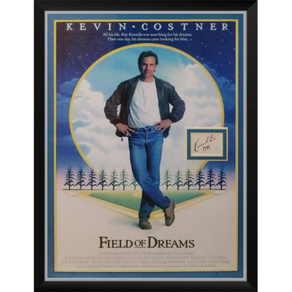 Field of Dreams Full-Size Movie Poster Deluxe Framed with Kevin Costner Autograph – JSA