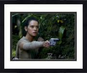 Framed Daisy Ridley Autographed 11" x 14" Star Wars The Force Awakens Holding Silver Blaster Gun Photograph - Beckett