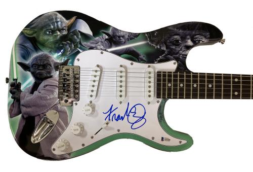 Frank Oz Yoda Star Wars Signed Full Size Custom Electric Guitar Auto Beckett Loa