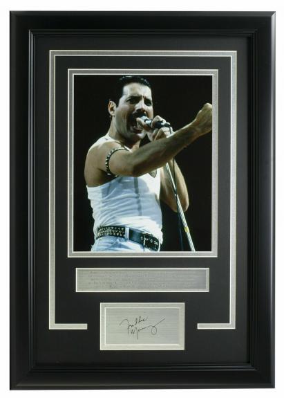 Freddie Mercury Framed Live Aid 8x10 Photo & Laser Engraved Signature