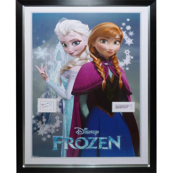 Frozen Full-Size Movie Poster Deluxe Framed with Idina Menzel And Kristen Bell Autographs – JSA
