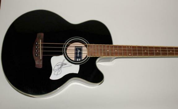 Gene Simmons Signed Autograph Ibanez Full Size Acoustic Bass Guitar - Kiss Acoa
