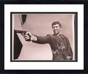 George Lazenby Signed James Bond 11x14 Canvas 007 Auto PSA/DNA COA OC Hologram