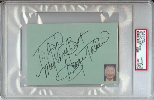George Takei Signed Autographed Index Card Star Trek PSA/DNA Slabbed