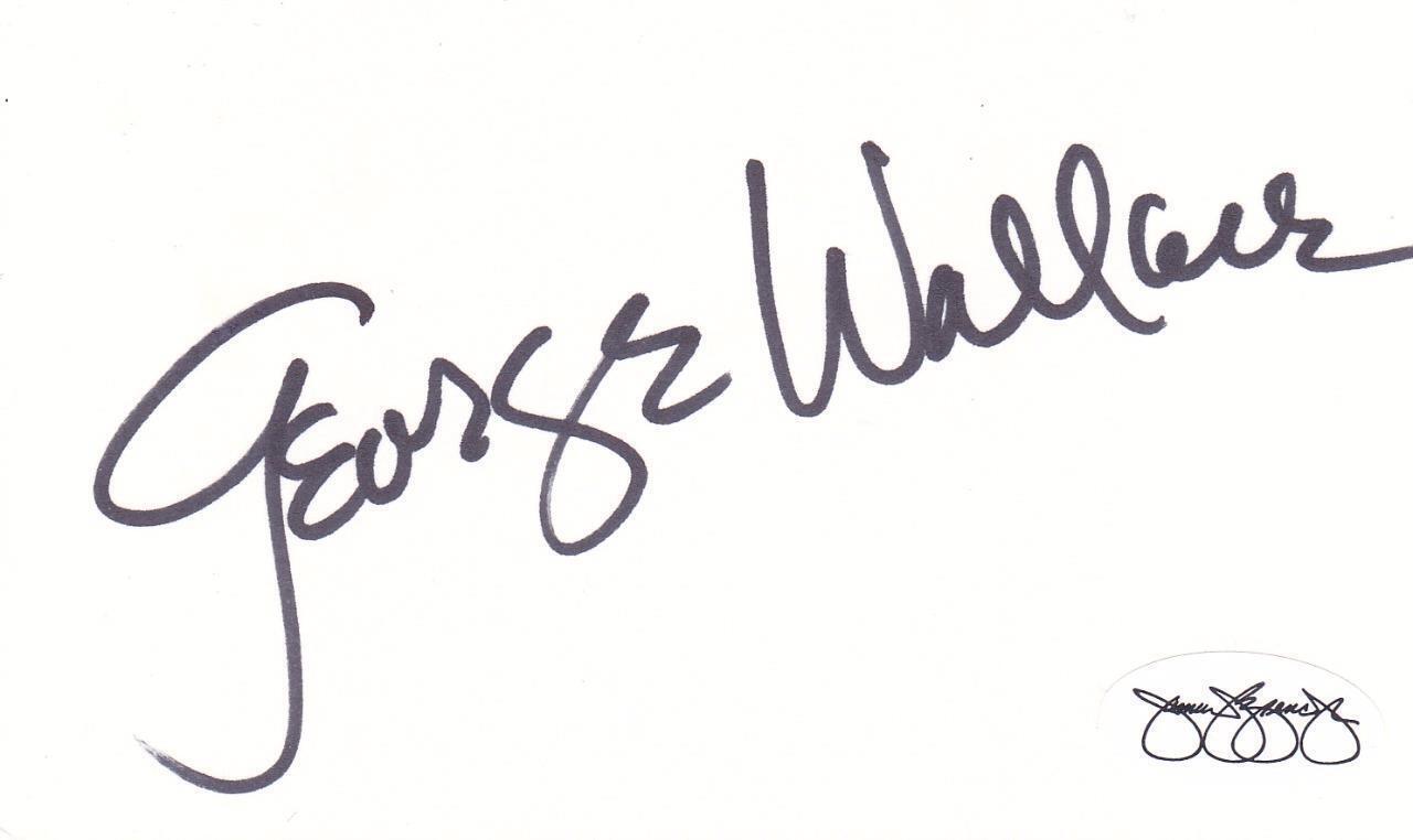 George Wallace Signed On 3x5 Index Card Comedian Actor Jsa Sticker