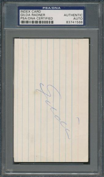 Gilda Radner Index Card PSA/DNA Certified Authentic Auto Autograph Signed *1568