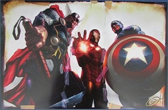 Greg Horn Signed MARVEL Thor Iron Man Captain America 11x17 Print 127138