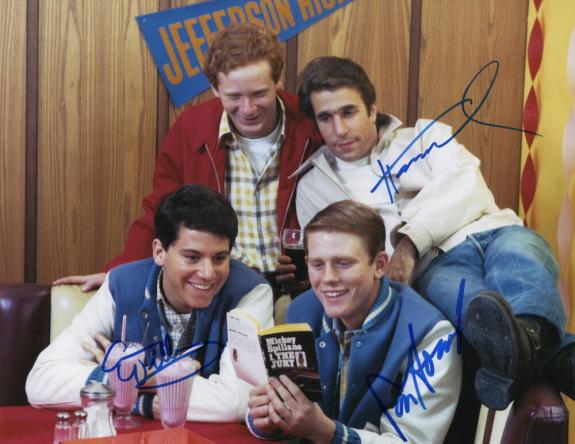 HAPPY DAYS CAST (X3) SIGNED AUTOGRAPH 11x14 PHOTO - RON HOWARD, HENRY WINKLER +1