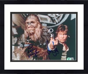 Harrison Ford & Peter Mayhew Star Wars Signed 8x10 Photo BAS #AB14216