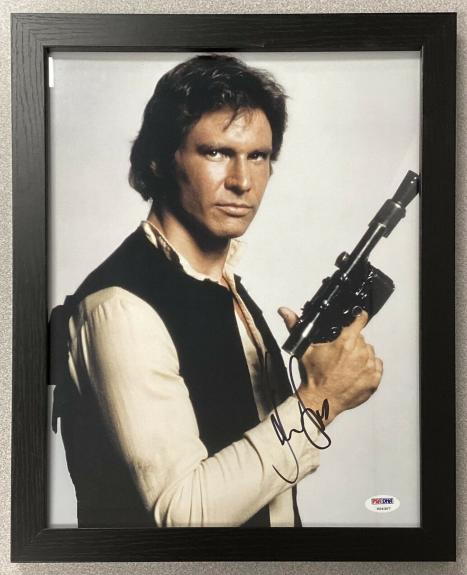 Harrison Ford Signed Photo 11x14 Star Wars Actor Han Solo Gun Autograph PSA/DNA