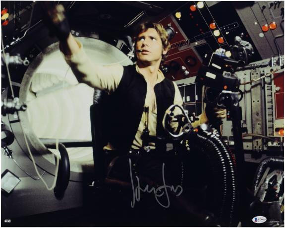 Harrison Ford Star Wars Autographed 16" x 20" Han Solo In Millennium Falcon Photograph