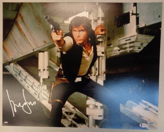 Harrison Ford Star Wars Autographed Shooting 16x20 Photo - Hans Solo