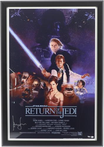 Harrison Ford Star Wars Return of the Jedi Framed Autographed Movie Poster - BAS