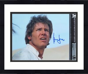 Harrison Ford Star Wars Signed 8x10 Photo Auto Graded 10! BAS Slabbed