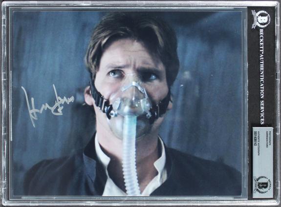 Harrison Ford Star Wars Signed 8x10 Photo Autographed BAS Slabbed