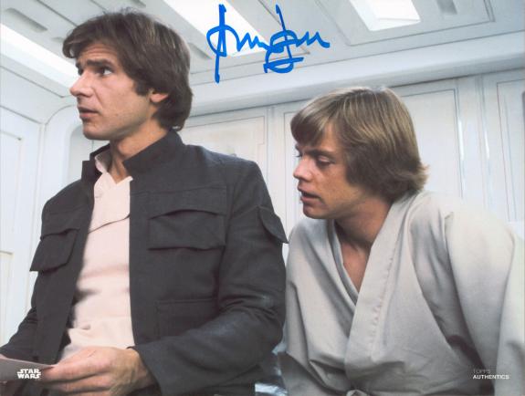 Harrison Ford Star Wars Signed 8x10 Topps Photo BAS Witnessed #M89233